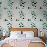  Foto tapeta - Mint nature - uniform pattern in floral motif with green leaves 250x175 | shoptok.hr