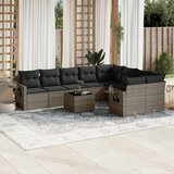 vidaXL 10-dijelni set vrtnih sofa od poliratana s jastucima sivi | shoptok.hr