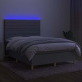  box spring s madracem LED svjetlosivi 140x190 cm tkanina | shoptok.hr