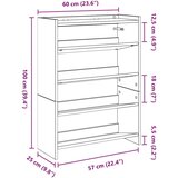 vidaXL stalak za cipele boja betona 80x25x61,5 cm konstruirano drvo | shoptok.hr