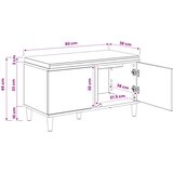  Klupa za cipele s jastučićem Hrast artisan 80 x 38 x 46 cm | shoptok.hr