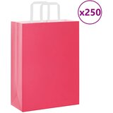 vidaXL Papirnate vrećice 250 kom s ručkama ružičaste 26x12x35 cm Cijene