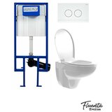 Peštan Set Fluenta Fit 80mm Ugradni vodokotlić+ Ring bela tipka + Basic wc šolja sa daskom | Eponuda.com