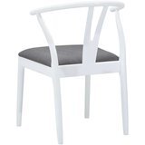 Stolac za blagovanje 2 pcs Bijela i siva Čvrsto drvo od gume | shoptok.hr