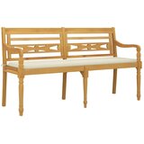  Klupa Batavia s krem jastukom 150 cm od masivne tikovine | shoptok.hr
