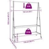 vidaXL Stalak za odjeću s policama i kotačima 132x45,5x155,5cm bambusa | shoptok.hr