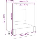 Ormarić za pećnicu Lucca Crni hrast 60 x 46 x 81,5 cm | shoptok.hr