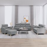  4-dijelni set sofa s jastucima svjetlosivi od tkanine | shoptok.hr