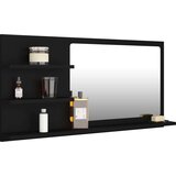  Kupaonsko ogledalo crno 90 x 10 5 x 45 cm od iverice | shoptok.hr
