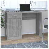 vidaXL Pisalna miza s predalom in omarico siva sonoma 100x40 Cene