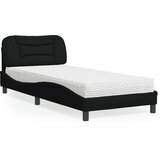  The Living Store Postelja z vzmetnico črna 80x200 cm blago - Postelja, (21499733) | Shoptok.si
