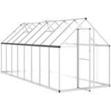  Staklenik s okvirom srebrni 445 x 169 x 195 cm aluminijski | shoptok.hr