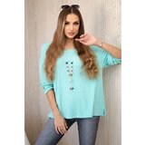 Kesi Włoski Blouse with necklace mint | Shoptok.si
