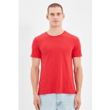 Trendyol Red Basic Men's Slim Fit 100% Cotton Short Sleeve Crew Neck T-Shirt - Cene