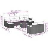 vidaXL 10-dijelni set vrtnih sofa s jastucima bež od poliratana | shoptok.hr