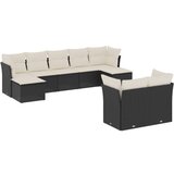  9-dijelni set vrtnih sofa s jastucima crni od poliratana | shoptok.hr