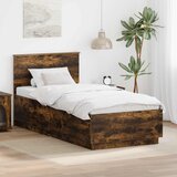  Krevetna konstrukcija s LED trakama Dimljeni hrast 100 x 200 cm | shoptok.hr