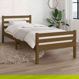  Posteljni okvir medeno rjav iz trdnega lesa 75x190 cm 2FT6, (20647223) Cene