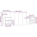  Posteljno vzglavje z omaricami siva sonoma konstruiran les, (20952999) | Shoptok.si