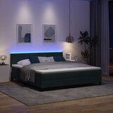  LED Box Spring Krevet Tamnozelena 180 x 200 cm Baršun | shoptok.hr