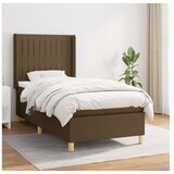  Box spring postelja z vzmetnico temno rjava 100x200 cm blago | Shoptok.si