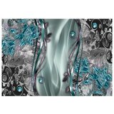  Samoljepljiva foto tapeta - Floral Curtain (Turquoise) 294x210 | shoptok.hr
