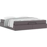  Posteljni okvir z vzmetnico Siva 180 x 200 cm Umetna koža | Shoptok.si