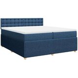 vidaXL Box spring postelja z vzmetnico modra 200x200 cm blago, (21308223) | Shoptok.si