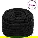 vidaXL Delovna vrv črna 25 mm 50 m poliester | Shoptok.si
