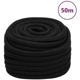 vidaXL Delovna vrv črna 25 mm 50 m poliester