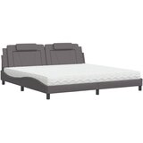 Krevet Viana s madracem sivi 200 x 200 cm od umjetne kože | Eponuda.ba
