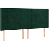  Uzglavlje s ušima tamnozeleno 183x16x118/128 cm baršunasto | shoptok.hr