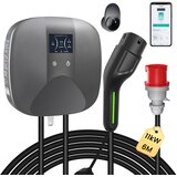JUNSUN Pametna stenska polnilna postaja 11kW (Wallbox) | CEE 16A Trifazni vtič (Rdeč) + Priključek Type 2 (6 Metrov), (5000485474) Cene
