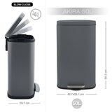 Spirella Temno siv jeklen koš za smeti s pedalom 50 l Akira – | Shoptok.si