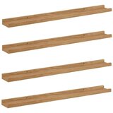  Stenska polica 4 pcs Rjava 80 x 9 x 3 cm Konstruiran les, (5000201380) | Shoptok.si