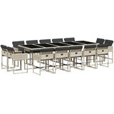  15-dijelni vrtni blagovaonski set s jastucima svijetlosivi | Eponuda.com