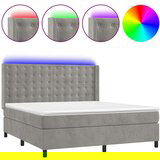  Box spring postelja z vzmetnico LED svetlo siva 180x200cm žamet, (20788835) | Shoptok.si