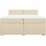  Krevet s oprugama i madracem krem 200 x 200 cm od tkanine | shoptok.hr