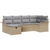  6-dijelni vrtni kauč set s jastučićima bež poli ratan | shoptok.hr