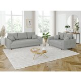 Ropez Svetlo siva sedežna garnitura iz rebrastega žameta 150 cm Ariella – | Shoptok.si