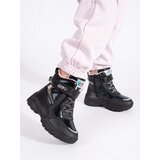 Shelvt Girls' black boots with a thick sole | Shoptok.si
