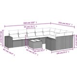 vidaXL 10-dijelni set vrtnih sofa s jastucima crni od poliratana | shoptok.hr