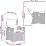  Vrtni Stol 2 pcs siva in mornarsko modra 56 x 60 x 112 cm, (5000285832) | Shoptok.si