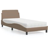  Krevet s madracem Dover cappuccino boje 80 x 200 cm od umjetne kože | shoptok.hr