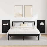 vidaXL Stenska nočna omarica 2 pcs Črna Orehovina 48,5 x 32,5 x 80 cm, (5000091700) | Shoptok.si