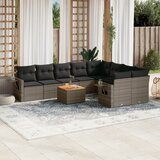  10-dijelni set vrtnih sofa od poliratana s jastucima sivi | shoptok.hr