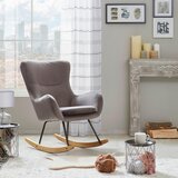 MID.YOU gugalni fotelj, naravne barve, črna, svetlo siva les, kovina, tekstil | Shoptok.si