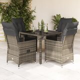  5-dijelni vrtni blagovaonski set sivi od poliratana Siva 90 x 90 x 75 cm | shoptok.hr