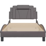  Okvir kreveta s LED svjetlima sivi 100 x 200 cm od umjetne kože | shoptok.hr