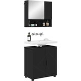 vidaXL Komplet pohištva za kopalnico 2 pcs Črna 61 x 35 x 64 cm | Shoptok.si
